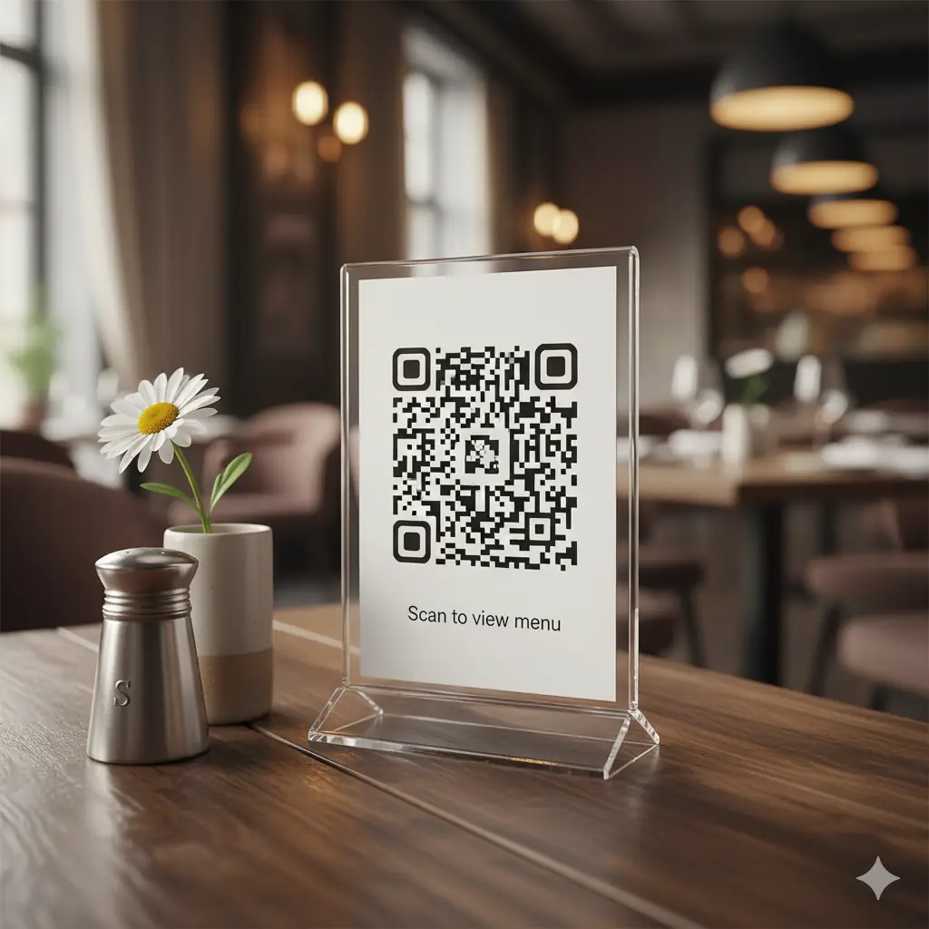 QR code on restaurant table